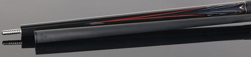 Linc LC104 Black with Orange / Silver / Gray Graphic Pool Cue & Carbon Fiber Shaft 4