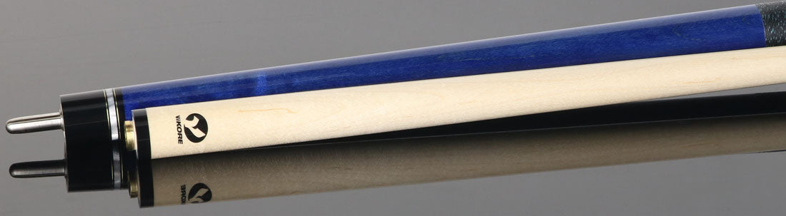 Viking UPUSA005 Ultimate Pool USA Range Series Pool Cue - Ocean Blue Stained with Black and Blue Linen Wrap