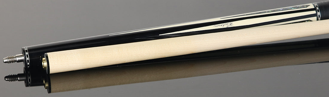 Pechauer P23R Pro R Series Pool Cue - Ebony-Stained Maple with Sim. Ivory Points and Abalone Inlays with Irish Linen Wrap