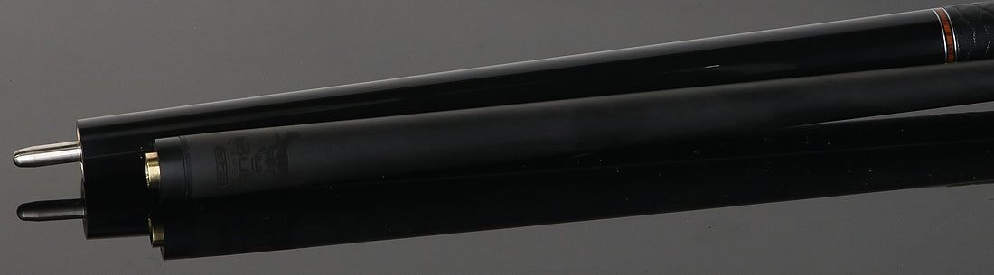 Bull Carbon Black with Cocobolo Inlays Play Cue with Textured Leather Wrap