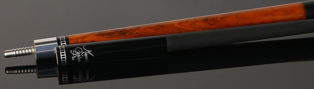 Meucci Exotic Wood Series EWSCBOC Pool Cue - Cocobolo Pool Cue with Lizard Leather Wrap and Carbon Shaft