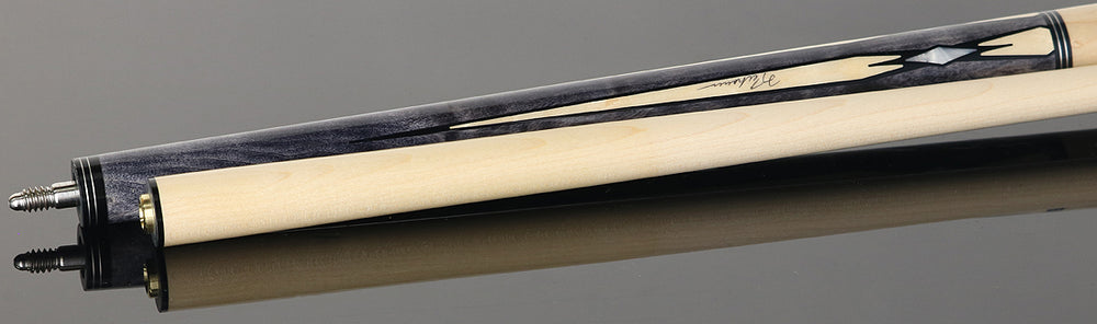 Pechauer P09R Pro R Series No Wrap Pool Cue - Smoke-Stained Maple with Maple Points and Pearl Diamonds