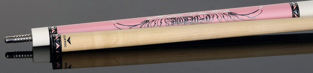 Cueroc CR-D05 Goth 1 No Wrap Pool Cue - Pink with Silver Graphic