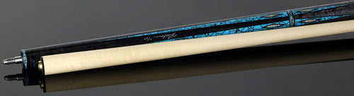 Pechauer Limited Edition Carbon Stained Maple with Turquoise Points and Abalone Inlays Pool Cue - PL36 4