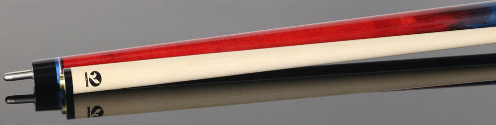 Viking UPUSA002 Ultimate Pool USA Range Series No Wrap Pool Cue- Crimson Red and Ocean Blue Faded Stain