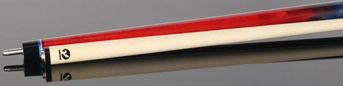Viking UPUSA002 Ultimate Pool USA Range Series No Wrap Pool Cue- Crimson Red and Ocean Blue Faded Stain 4