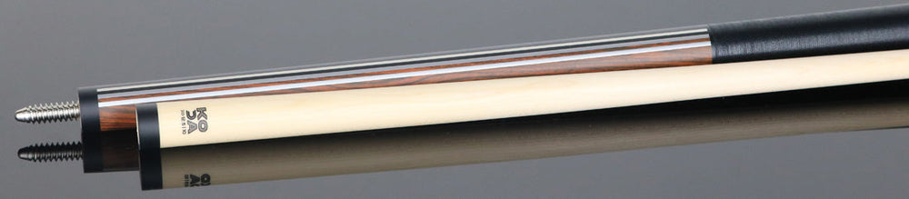 KODA KD29CO Pool Cue - Split Design Black and Cocobolo Graphic