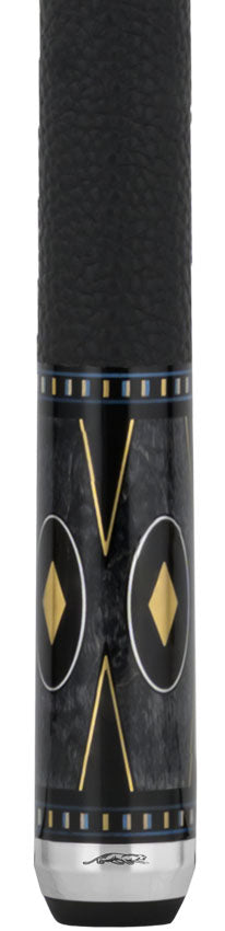 Predator Sang Lee 2-5 Gray-Stained Birdseye Maple with Black / Blue / Maple / Ebony Butterfly Points Special Edition Limited Pool Cue - Radial with Luxe Leather Wrap 2