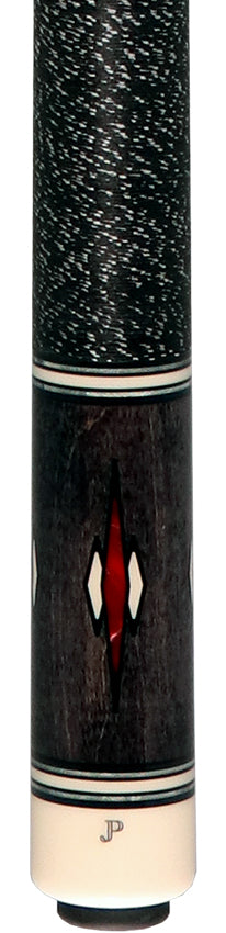 J Pechauer JP12T JP T Series Pool Cue - Smoke-Stained Maple with Red and Sim. Ivory Inlays with Irish Linen Wrap