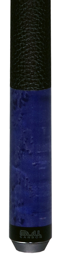 Bull Carbon Purple-Stained Birdseye Maple Play Cue with Textured Leather Wrap 2