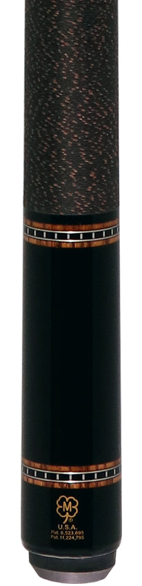 McDermott H652 H-Series Pool Cue - Black Urethane Forearm and Zebrawood Points with Irish Line Wrap