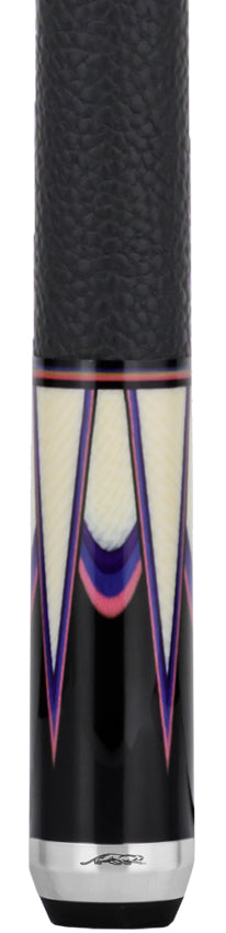 Predator Sang Lee 2-1 Black with Pink / Blue / Purple / Ivorine Butterfly Points Limited Edition Pool Cue - Radial 2