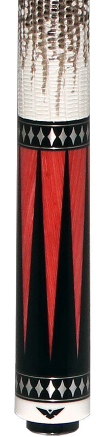 Cueroc Pterosaur 2 Ebony Dymondwood with Pink Dymondwood Points Pool Cue with Ring-Tailed Lizard Wrap