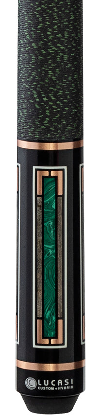 Lucasi Custom LCAD01 Art Deco Series Pool Cue - Rose Gold & Malachite