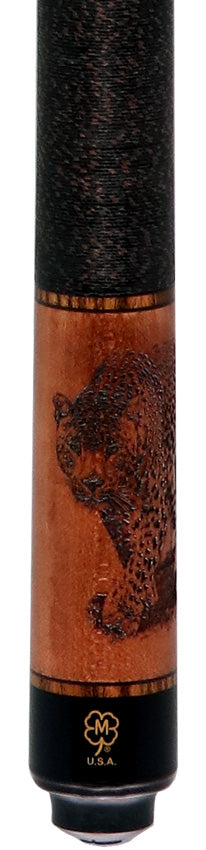 McDermott G337C2 Cue of the Month - Wildfire 3-D Engraved Leopard with Linen Wrap 2