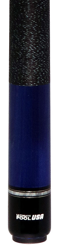Viking UPUSA005 Ultimate Pool USA Range Series Pool Cue - Ocean Blue Stained with Black and Blue Linen Wrap