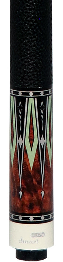 Fury VT2 Graphic Pool Cue with Pebble Grain Leather Wrap