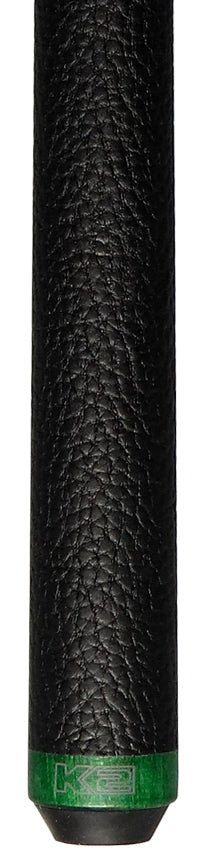 K2 KLCGN Pool Cue with Leather Wrap - Matte Green-Stained Maple with 12.50mm LD Shaft