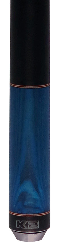 K2 KL117 No Wrap Pool Cue - Blue Stained Ash with 12.50mm LD Shaft 2