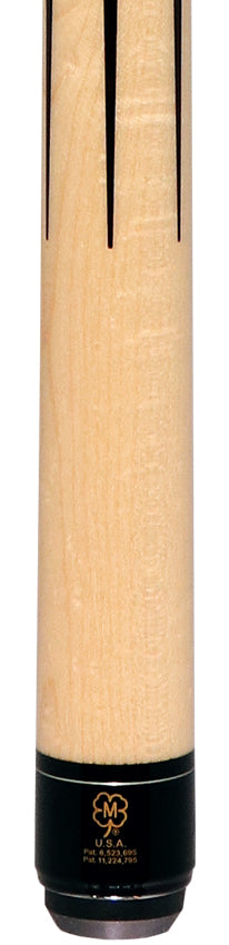 McDermott H1050 H-Series No Wrap Pool Cue - Birdseye Maple Forearm with Black/Turquoise/Pewter/Red Points