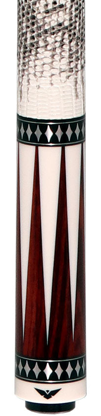 Cueroc CR-B05 Pterosaur Pool Cue - Rengas with White Juma Points and Ring-Tailed Lizard Wrap 2
