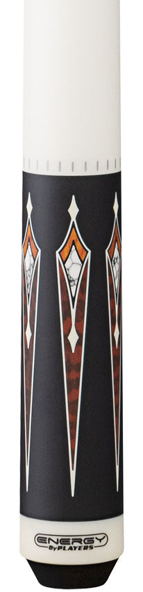 Players Energy Series Matte Black with White and Thuya Burl Graphic No Wrap Pool Cue 2