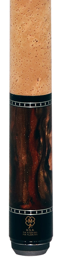 McDermott H1451 H-Series Pool Cue - Metallic Forest ShokWood with Cork Wrap