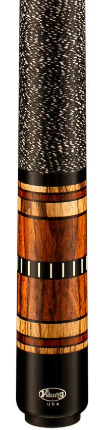 Viking IM0300 Impero Series Play Cue - Khaki Stain Birdseye Maple with Zebrawood and Cocobolo Rings 2