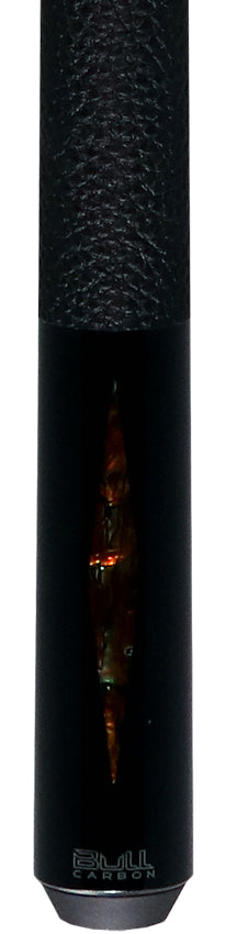 Bull Carbon Gold Stained Maple with Gold Genuine Shell Inlays Play Cue with Textured Leather Wrap 2