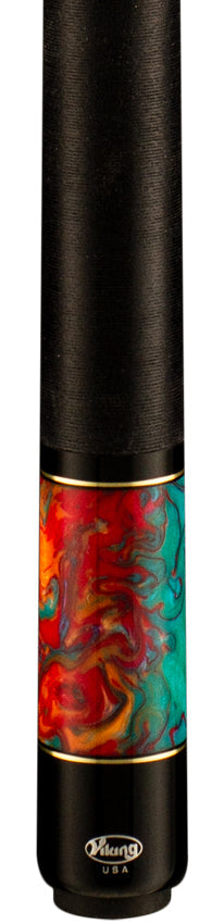 Viking BE0108 Bedlam Series Play Cue - Teal-Stained Maple with Aqua Fire Pearl 2