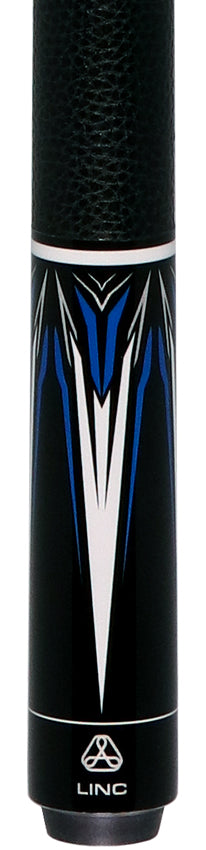 Linc LC102 Black with Blue / Silver / White Graphic Cue & Carbon Fiber Shaft 2