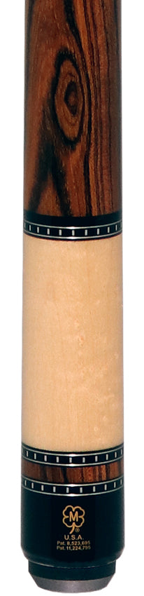 McDermott H653 H-Series No Wrap Pool Cue - Maple Forearm with Bocote Points