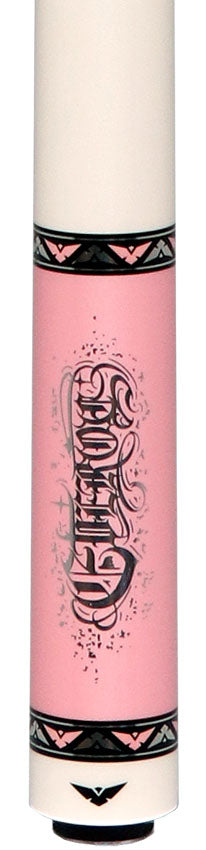Cueroc CR-D05 Goth 1 No Wrap Pool Cue - Pink with Silver Graphic