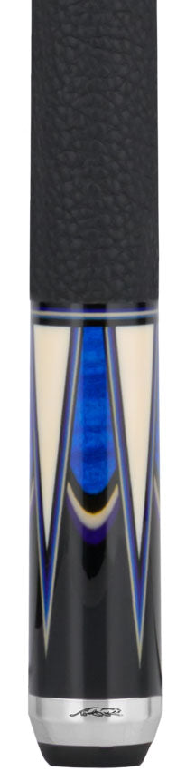 Predator Sang Lee 2-3 Black with Blue / Maple / Ebon / Purple / Ivorine Butterfly Points Limited Edition Pool Cue - Radial with Luxe Leather Wrap