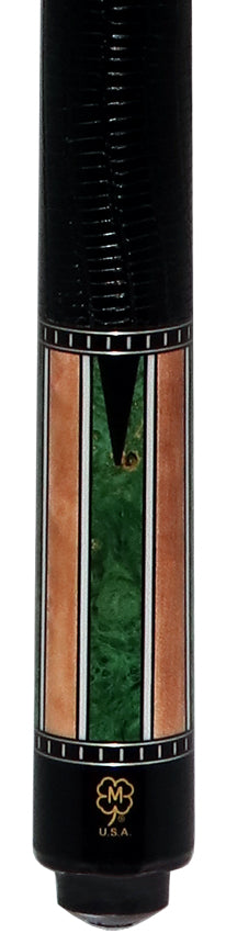 McDermott MCD50C 50th Anniversary Series Pool Cue - Birdseye Maple Cue and Green Burl Points with G-Core Shaft and Commemorative 1x1 Case