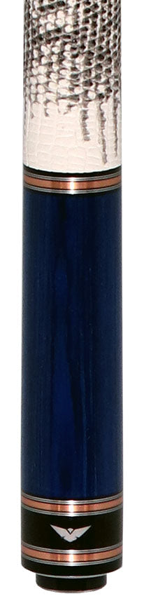 Cueroc CR-N04 Galaxy 4 Pool Cue - Blue Stained Dymond Wood with Ring-tailed Lizard Wrap