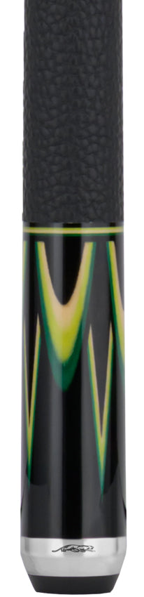Predator Sang Lee 2-2 Black with Green / Maple / Ebony Butterfly Points Limited Edition Pool Cue - Radial with Luxe Leather Wrap