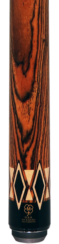 McDermott H1351 H-Series No Wrap Pool Cue - Bocote with Maple/Bocote/Black Urethane Points 2