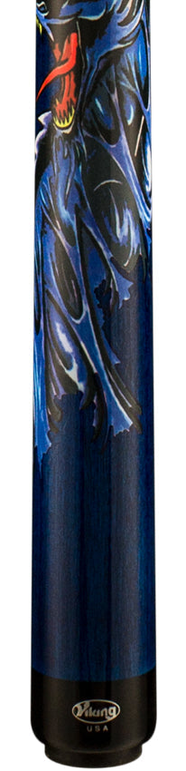 Viking DE0507 De-Cues Series Play Cue - Blue Stained Northwood Maple with Blue Dragon 2