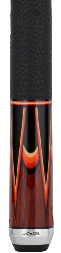 Predator Sang Lee 2-4 Cocobolo with Black / Red / Orange / Maple / Ebony Butterfly Points Limited Edition Pool Cue - Radial with Luxe Leather Wrap