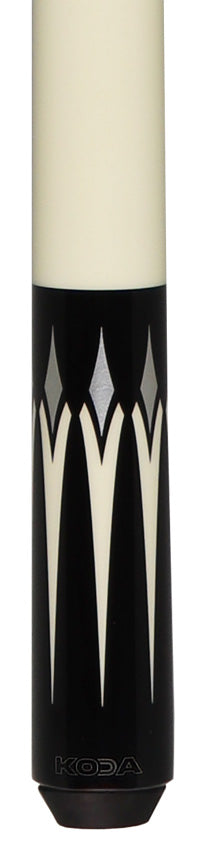 KODA KD46 No Wrap Pool Cue - 6 Black with White Point Graphic