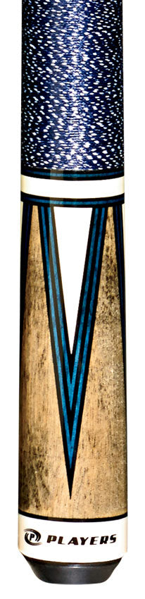 Players C810 Classic Series Pool Cue - Smoke Grey Stained 4 Point Graphic
