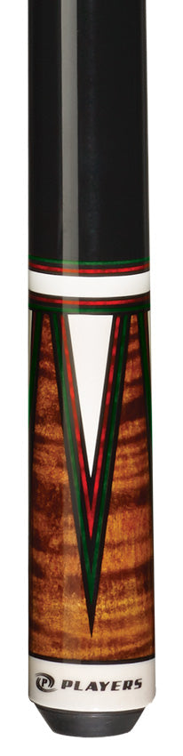 Players C-811 Classic Series Pool Cue - Antique Brown Maple with 4 Overlay Points