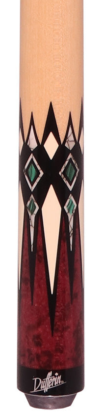 Dufferin DOE104 No Wrap Pool Cue - Purple and Malachite Magic