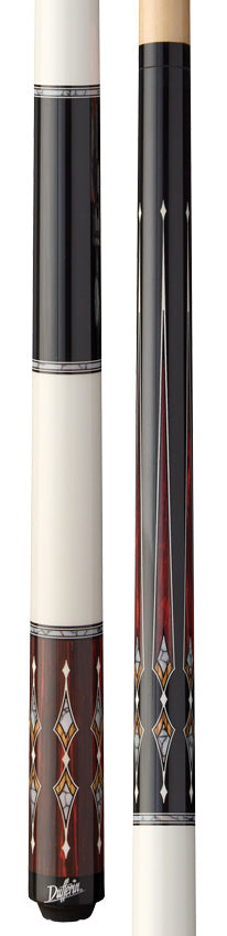 Dufferin D402 Wrapless Pool Cue - Black/White and Rengas Wood Graphic