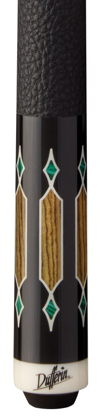 Dufferin D502 Pool Cue with Embossed Leather Wrap - Malachite Crown