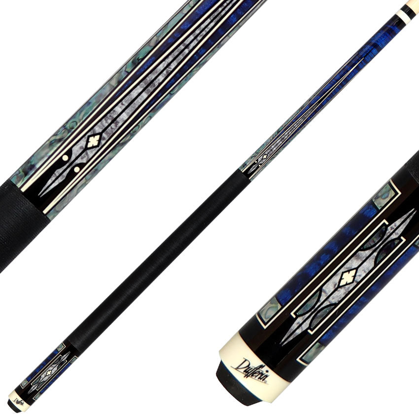 Dufferin D-543 Pool Cue - Blue Stained Curly Maple