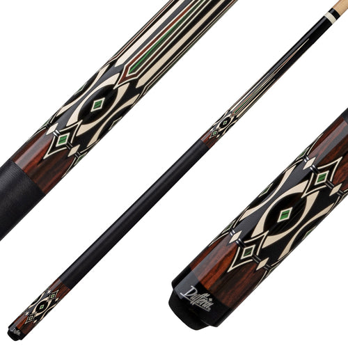Dufferin D544 Pool Cue - 10 Point Black / Cocobolo Graphic 1