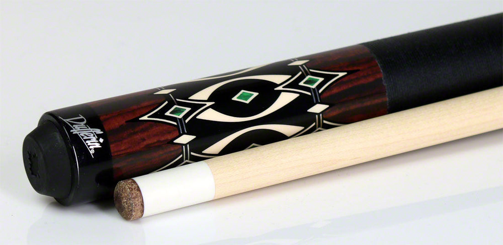 Dufferin D544 Pool Cue - 10 Point Black / Cocobolo Graphic