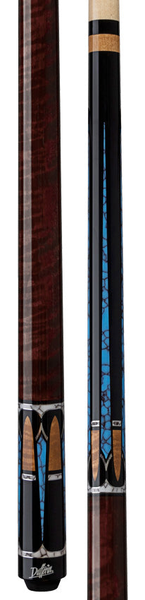 Dufferin D-546 Pool Cue - Coffee Stain Curly & Blue Recon 3